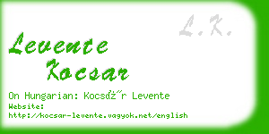 levente kocsar business card